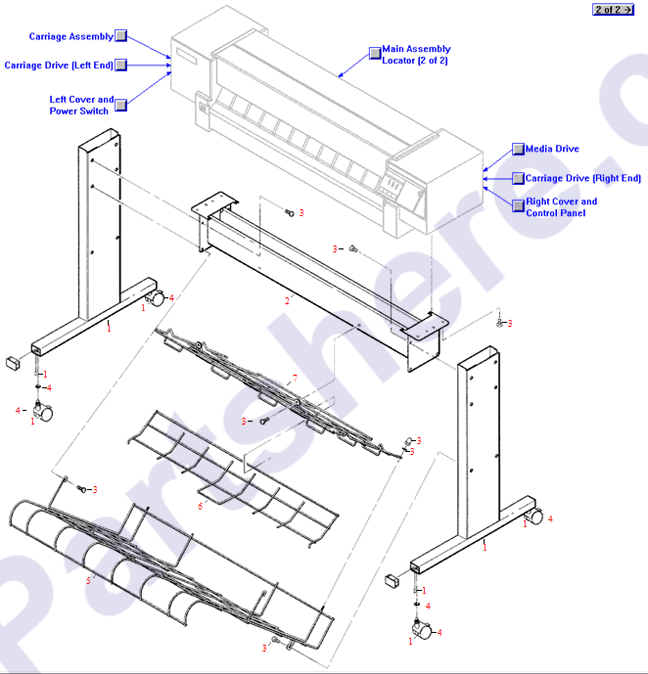 HP parts picture diagram for C2847-60061